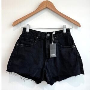 Cotton On Curvy High Rise Mom Denim Shorts Women’s Size 4 Black NWT